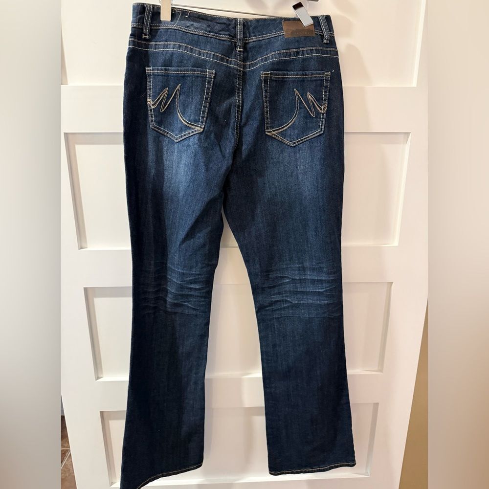 New Maurices Curvy Fit Taylor Dark Blue Boot Bootcut Jeans size 13/14 long tall - Picture 3 of 11